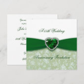 Damast 55e trouwdag uitnodiging (Voorkant / Achterkant)