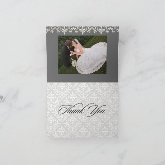 Damast Dankkaart, doe-het-zelf achtergrondkleur! Bedankkaart (Binnen)