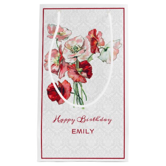 Damast en boeket klein cadeauzakje (Voorkant)