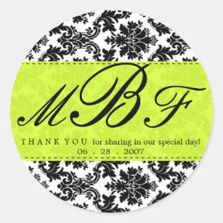 Damast en Limoen Ronde Sticker