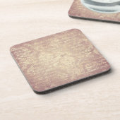  damast en script goud roze distressed bier onderzetter (Linkerzijde)