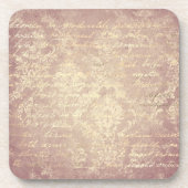  damast en script goud roze distressed bier onderzetter (Voorkant)