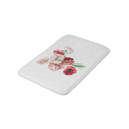 Damast en Waterverf bloemen Badmat (Gekanteld)