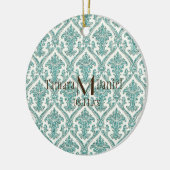 damast glitter keramisch ornament (Links)