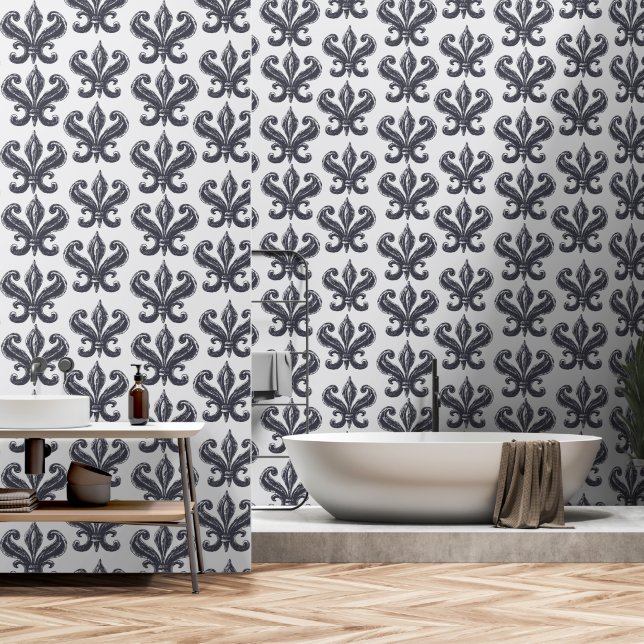 Damast-grafiet Behang (Badkamer)