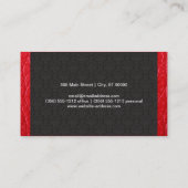 Damast / leerafwerking | Chic, Luxe Visitekaartje (Achterkant)