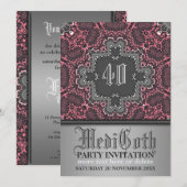 Damast Middeleeuwse Gotische Thema Feest Uitnodigi Kaart (Voorkant / Achterkant)