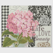 Damast Patroon Bloemen Decor Cadeaupapier (Vlak)