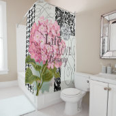 Damast Patroon Bloemen Decor Douchegordijn (In situ)