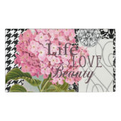 Damast Patroon Bloemen Decor Naambadge (Voorkant)