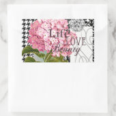 Damast Patroon Bloemen Decor  Rechthoekige Sticker (Tas)