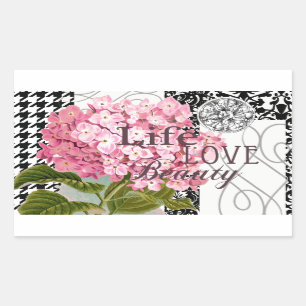 Damast Patroon Bloemen Decor  Rechthoekige Sticker