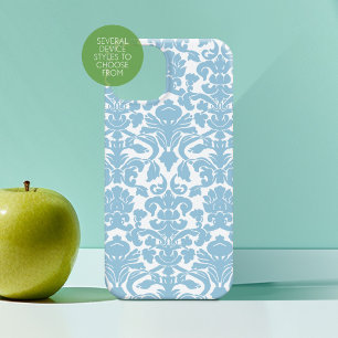  damast patroon - lichtblauw iPhone 15 pro max hoesje