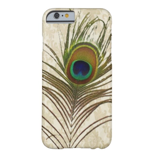  damast Peacock Feathers iPhone 6 hoesje (Achterkant)