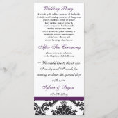 damast rand paarse bruiloft programma (Achterkant)