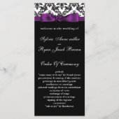 damast rand paarse bruiloft programma (Voorkant)
