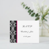 damast RSVP Uitnodiging Briefkaart (Staand voorkant)