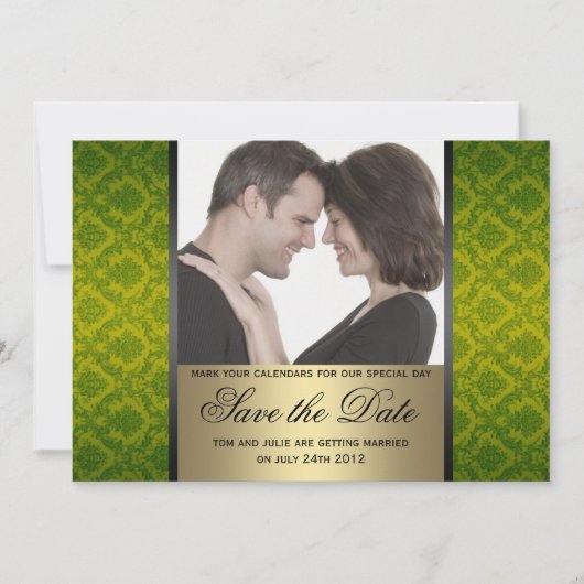 Damast Save the Date Foto (Voorkant)