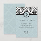 Damast Trouwontvangstkaart Kaart (Voorkant / Achterkant)