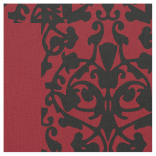 Damast zwart-rood ontwerp stof