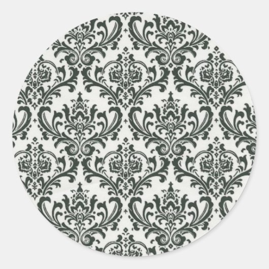 Damast Zwart-wit Stickers (Voorkant)