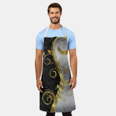 Damastextuur Schort (Gedragen)