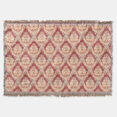 damastpatroon in crème en rood deken (Voorkant)