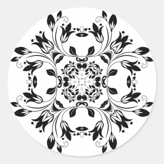 Damaszwart-witte sticker (Voorkant)