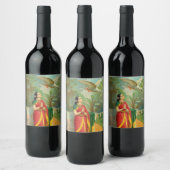 Damayanti en Swan door Raja Ravi Varma Wijn Etiket (Flessen)