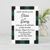 dambord geruit cheques bruiloft kaart (Staand voorkant)