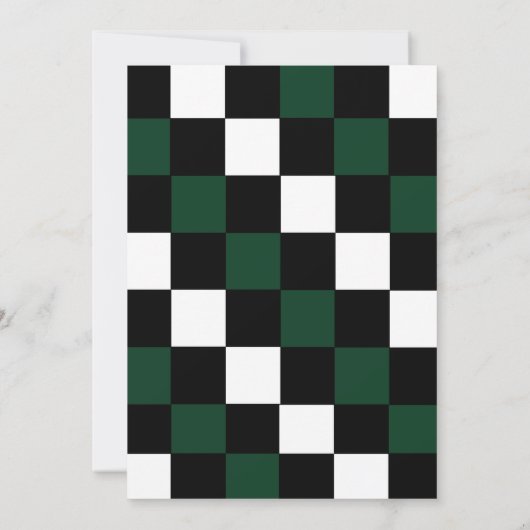 dambord geruit cheques bruiloft kaart (Achterkant)