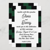 dambord geruit cheques bruiloft kaart (Voorkant / Achterkant)