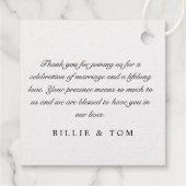 Dambord Monogram met Trouwdatum Bedankjes Labels (Achterkant)