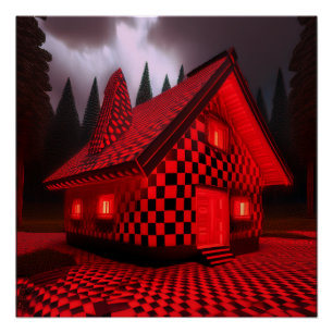 Dambord & Stippen Hut Perfect Poster