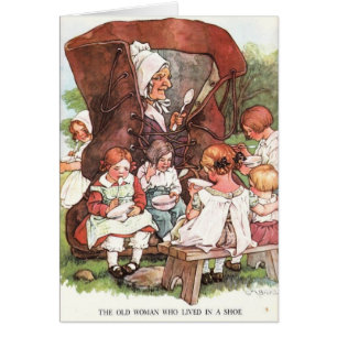 Dame âgée vintage qui a vécu dans une chaussure,