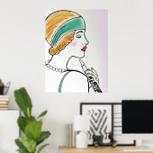 Dame Art déco avec Clarinet (Bureau à domicile)