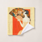 dame art déco avec ventilateur (Gant de toilette)
