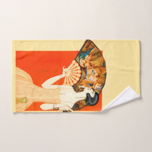 dame art déco avec ventilateur (Serviette à main)