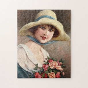 Dame au bouquet de roses_GC - Puzzle