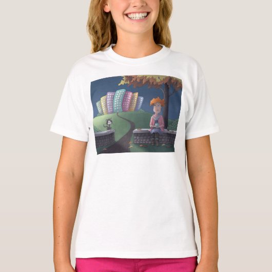 Dame au chat dans le parc T-Shirt (Devant)