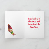 Dame au chat fou, 5" x 7" Carte de Noël pliée (Intérieur)