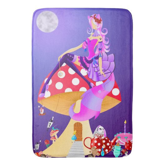Dame au chat Tapis de bain au clair de lune (devant Vertical)