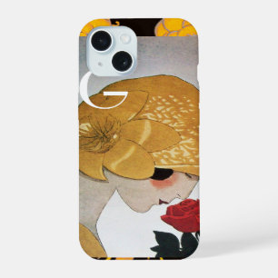 DAME AU MONOGRAMME DE ROSE ROUGE