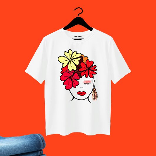 Dame au portrait de fleurs