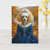 Dame Automne , Carte blanche pour Poodle (Fleur jaune)