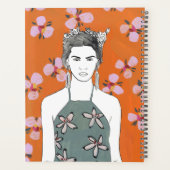 Dame aux fleurs roses - Orange (Dos)