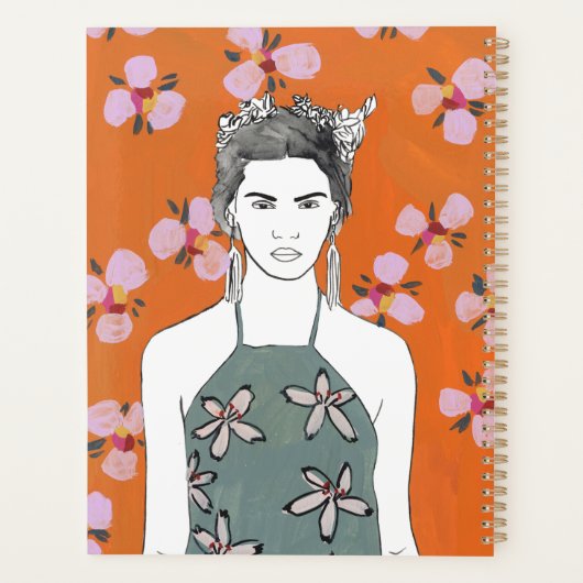 Dame aux fleurs roses - Orange (Dos)