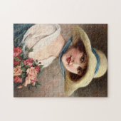 Dame Avec Bouquet De Roses_GC - Puzzle (Horizontal)
