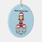 Dame avec deux chats Ornement de Noël (Droite)