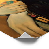 DAME AVEC UN VENTILATEUR poster murale Gustav Klim (Coin)